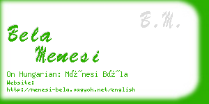 bela menesi business card